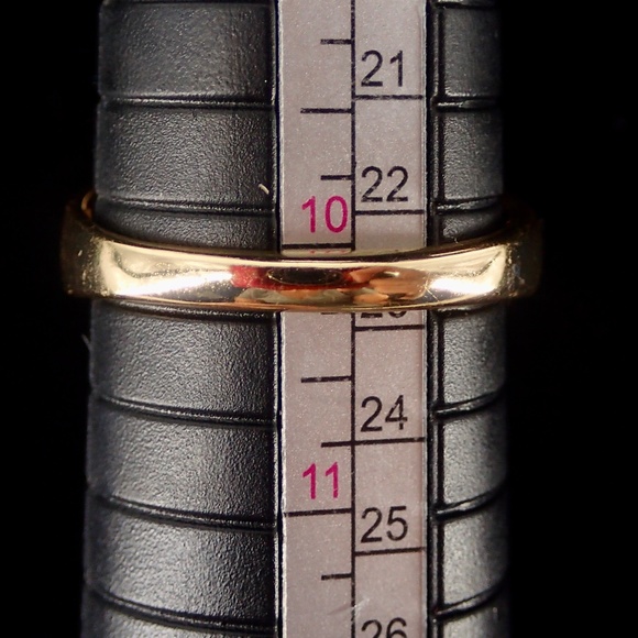 Pink Cabochon Gemstone Ring with Pave White Zircon  Gold Tone Halo Ring Sz 10.25 - Picture 3 of 8